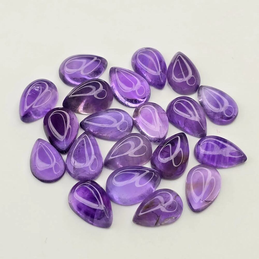 Natural African Amethyst 24.40ct Pear Set 9x6mm Loose Gems